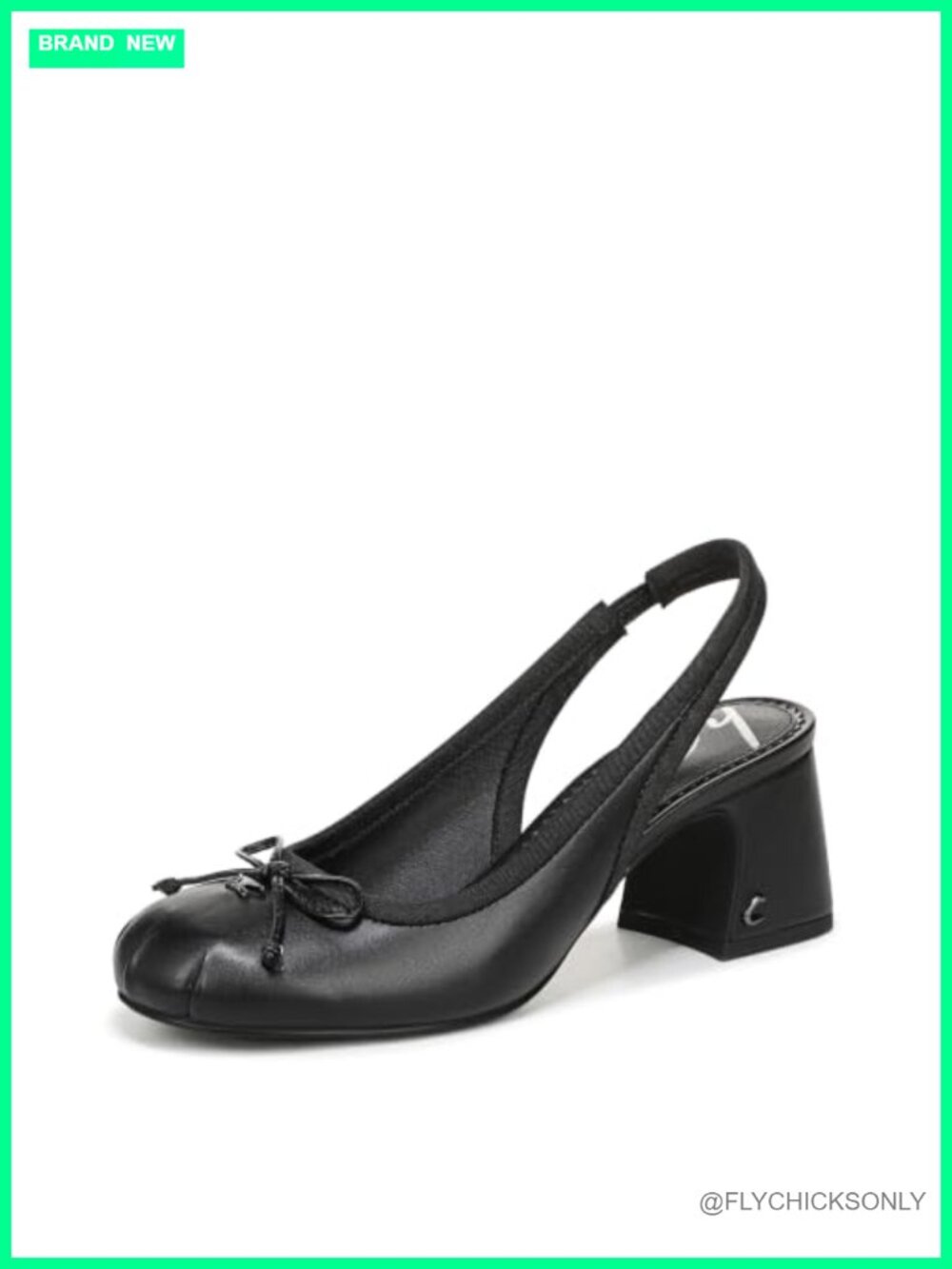 Women's Slingback Stiletto Heel Pump Leather Dress Shoe - Casual 2.5 Inch Heel